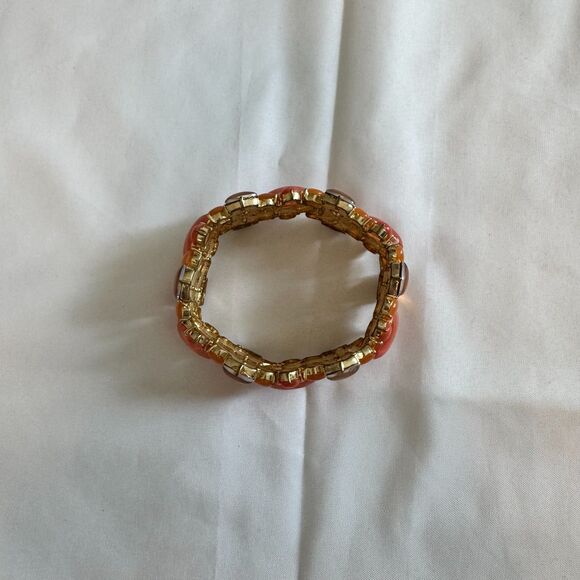 Pink & Orange Bangle Bracelet One Size - Picture 3 of 4